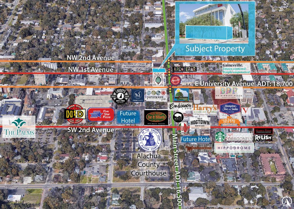 Wells Fargo Building Retail Pad: 104 N Main St, Gainesville, FL 32601
